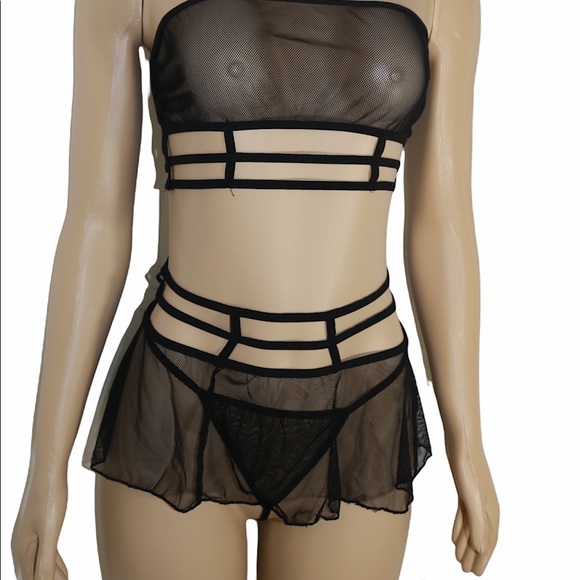 Mesh Lingerie 3pc Set - Picture 4 of 5